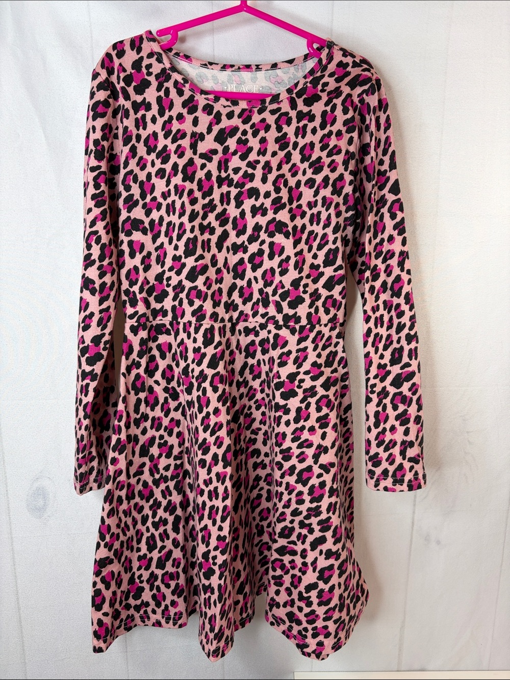 The Children’s Place Girls Leopard Print Long Sleeve Dress 7/8